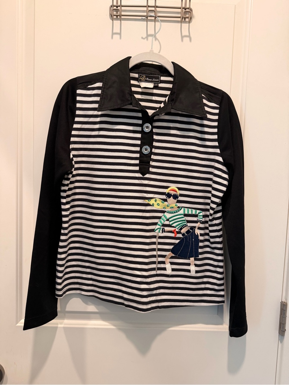 Renee Lamor Women's
Striped Long Sleeve Polo Shirt Size M